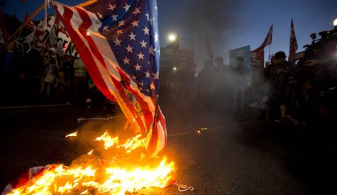 Burning the flag: a sign of civil unrest