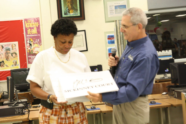 Athletic Director honored; Basketball court receives new name