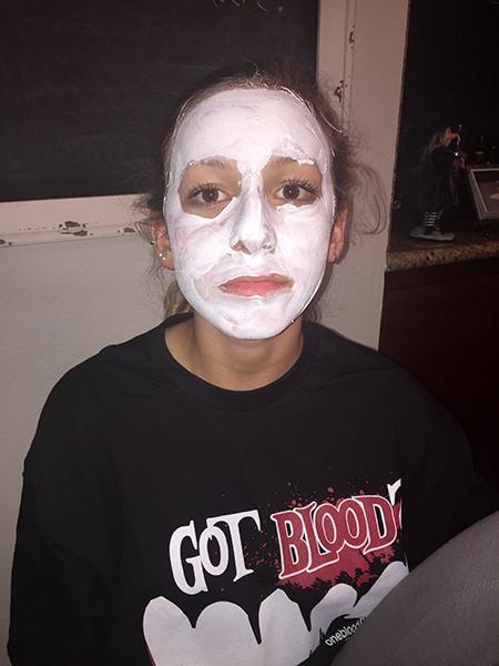 Senior Natalie Silver prepares herself for a spooky makeover. 