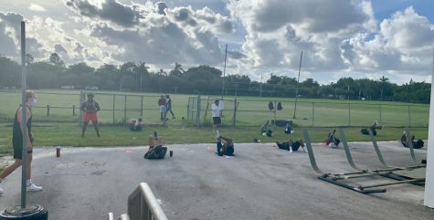 Palmetto athletes preparing for their upcoming season while adhering to social distancing guidelines.
