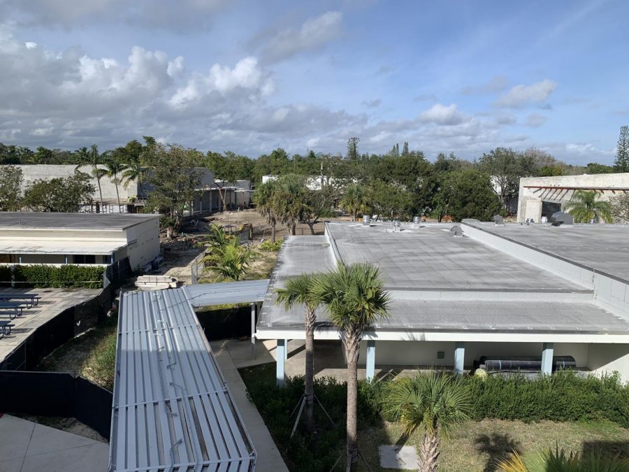 Miami Palmetto Senior Highs reconstruction has been focused on the part of the school where the art wing (rooms 900, 902 and 904) used to be. (Photo courtesy of Jonathan Newman)