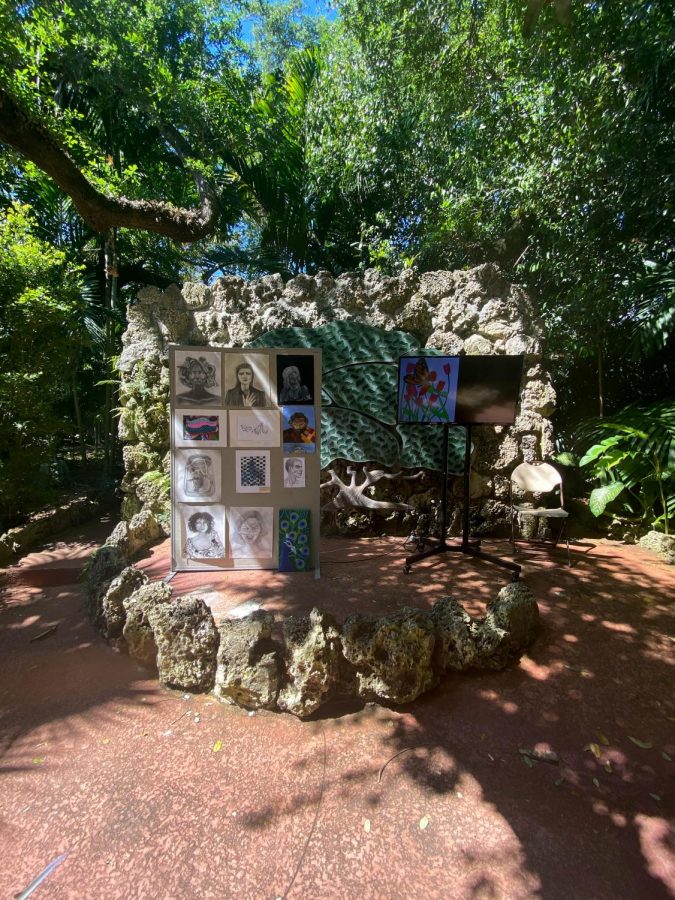 Artworks were scattered throughout the park along the path. 