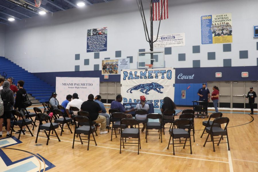 Early National Signing Day located in the Palmetto gym.