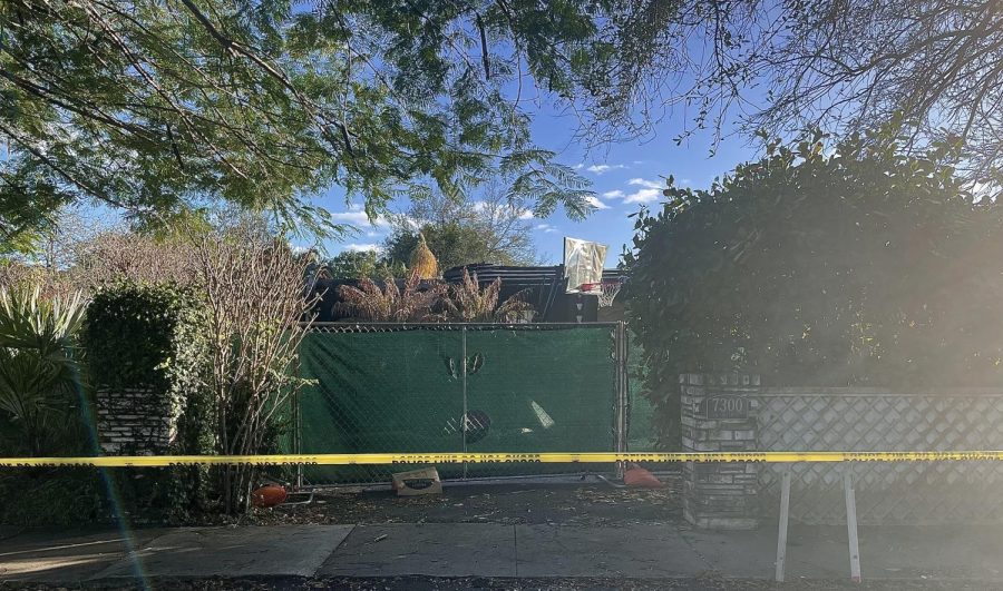 The exterior view of the aftermath of the fire’s damage to the house.