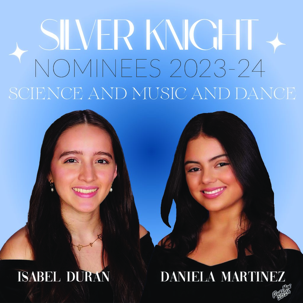 Palmetto’s 2023-2024 Silver Knight Nominees: Daniela Martinez for Music and Dance and Isabel Duran for Science